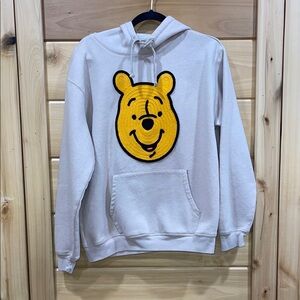 Disney White Hoodie with Yellow Bear Design